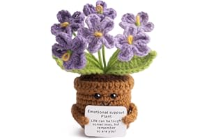 Handmade Positive Flower Crochet - Life is Tough But So are You - Inspirational Gift for Women Knitted Flower Pot Emotional D