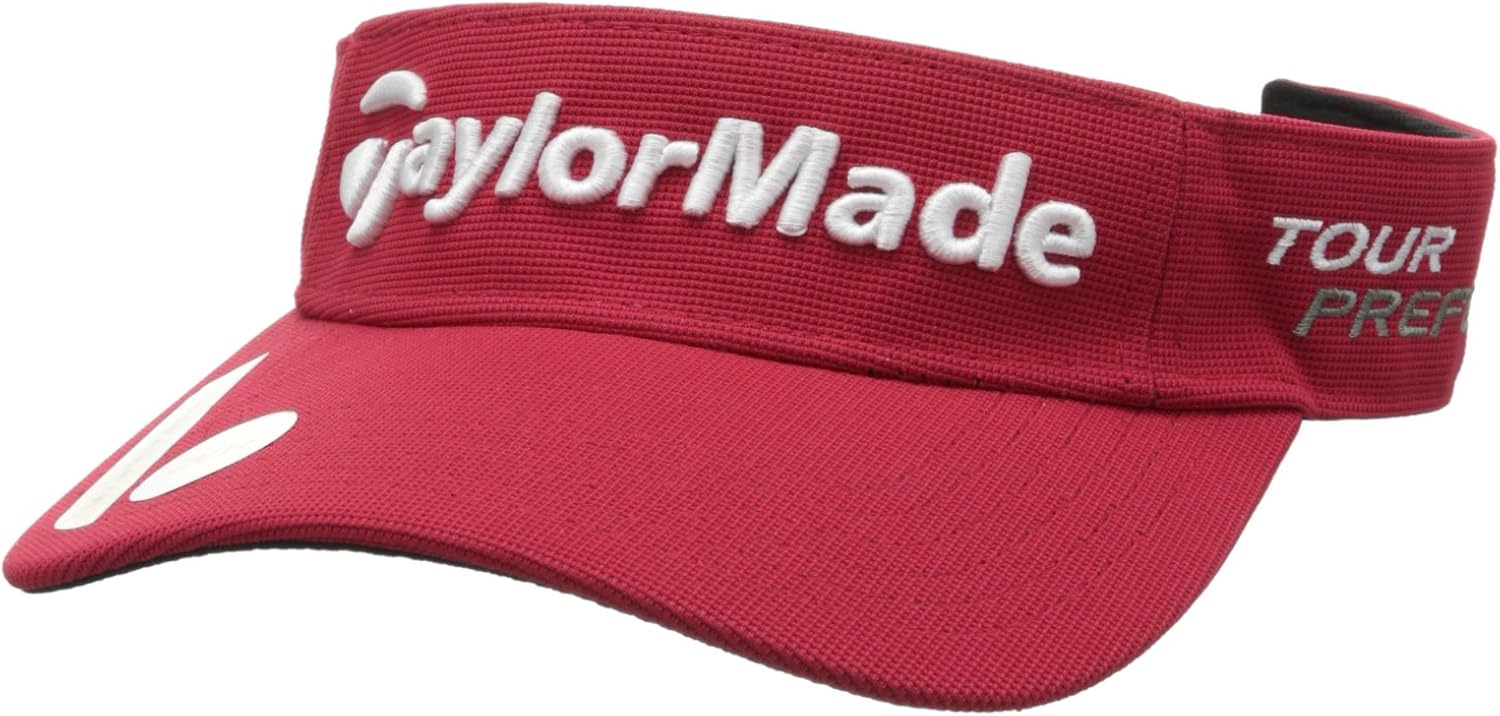 TaylorMade Tour Radar Visor, Red, Adjustable Golf Visors