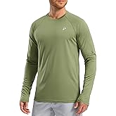 Pudolla Men's Sun Protection Shirts UV SPF UPF 50+ Rash Guard Long Sleeve Lightweight Quick Dry Brethable Swimming Fishing