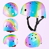 MHJY Kids Helmet & Pads Set Age 3-8 Unicorn Rainbow Bike Cycle Skateboard view 3