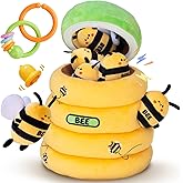 BUMBELIN Baby Toys 6-12 Months – Beehive Infant Toy with 5 Sensory Bees, Rattle, Music, Mirror Montessori Toys for 6 7 8 9 10 11 12 Month Old Baby, Boys Girls Birthday