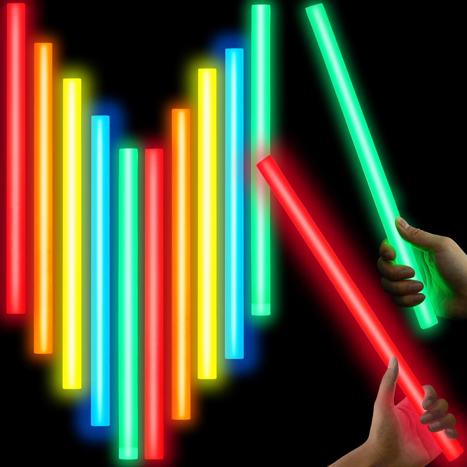 Photo 1 of Lewtemi 10 Pcs 16 Inch Large Glow Sticks Christmas Jumbo Sticks Big Glow Stick Giant Light Stick Emergency Light Stick for Camping Accessories, Survival Kit (Bright Color)
