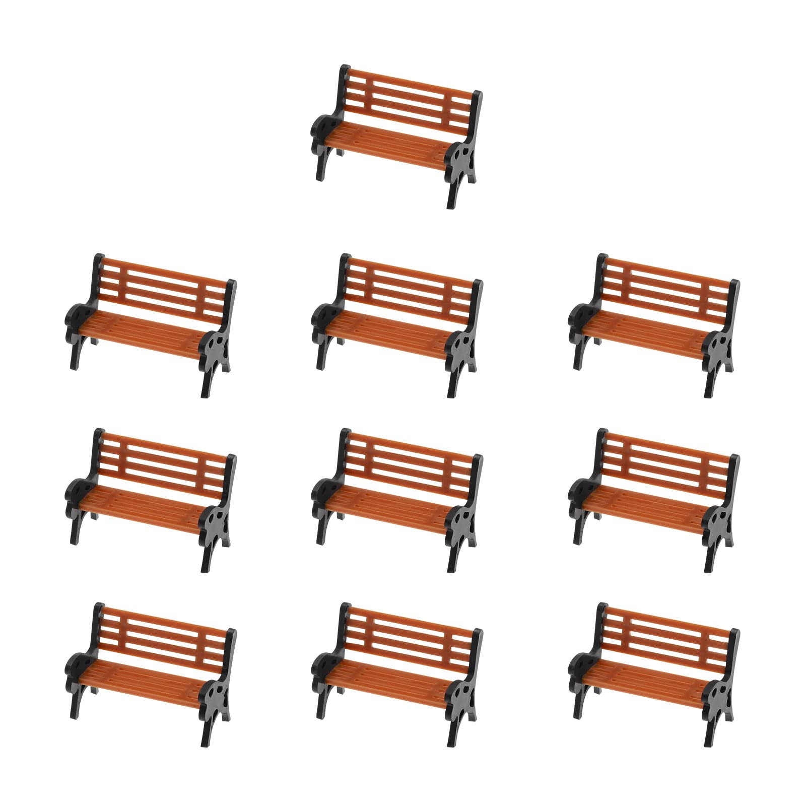 Be In Your Mind 10PCS 1:150 Scale Park Street Seat Garden Bench Chairs Model for Landscape Railway Miniature Pretend Decors 1x0.6x0.8cm