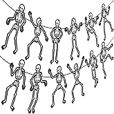 Halloween Skeleton Banners Halloween Party Decorations 2PCS Black Skull Cutout Banner Dancing Skeleton Bones Decor for Horror Theme Birthday Party Baby Shower Supplies