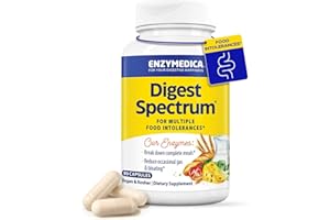 Enzymedica Digest Spectrum, Advanced Digestive Enzymes for Women and Men, Supports Digestion and Multiple Food Intolerances, Fast-Acting Formula for Gas and Bloating Relief, 90 Capsules