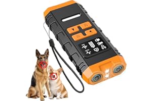 Qreffor 2025 Upgraded Anti Barking Device for Dogs, Ultrasonic Dog Bark Deterrent, Dog Bark Deterrent Devices, Best Anti-Barking Device, 4 Modes & LED Light & LCD Screen Portable Indoor & Outdoor