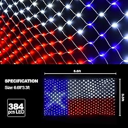 Leisure world LED Texas Flag Net Lights 6.6ft x