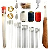 34Pcs Sewing Tools Set,Big Eye Steel Sewing Needles Kit,Stainless Steel Needles for Hand Sewing Supplies with Thread & Needle Threader,Heavy Duty Needle and Thread Sewing Kit for Beginners,Adults