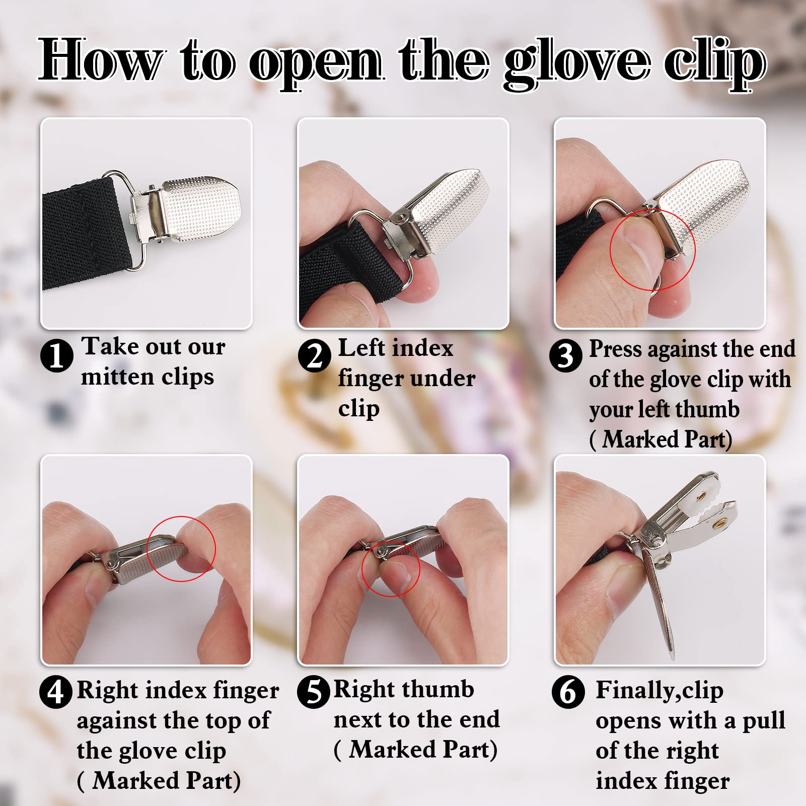 Winter Mitten Clips Elastic Stainless Steel Gloves Clips for Toddler Kids Adults Dress Cinch Sweater Cardigan Shawl Clip