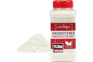 Eastanbul Shredded Coconut, 11.3oz, Unsweetened Coconut Flakes, 100% Natural Shreds, Finely Shredded, Desiccated, Vegan, Gluten Free, Non-GMO, No Sugar Added