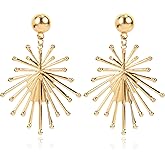 T-ztoss Gold Star Earrings Star Celestial Earrings Flower Earrings Heart Dangle Statement Earrings for women Girls