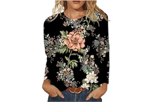 OSMUAL Long Sleeve Shirts for Women Fall Tops Dressy Casual Print Blouses Tunic Tops for Leggings