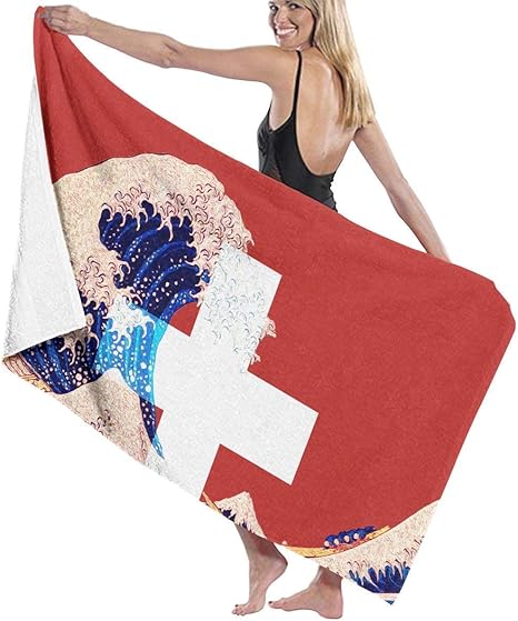 Amazon スイスの旗大人のビーチタオルプールタオルバスタオル80x130cm バスタオル ホーム キッチン オンライン通販