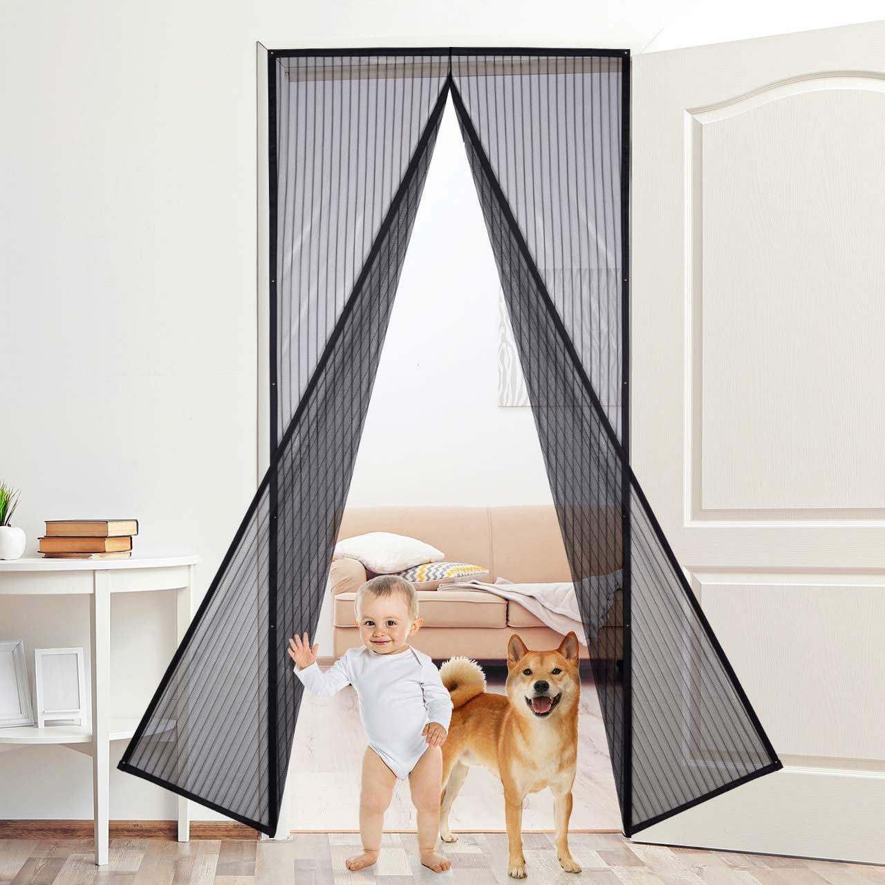 XXYY Magnetic Screen Door, Magnetic Curtain Magic Paste Mesh Curtain - Anti Mosquito or Anti Pest Magnetic Soft Door,120x210cm(47x83inch)
