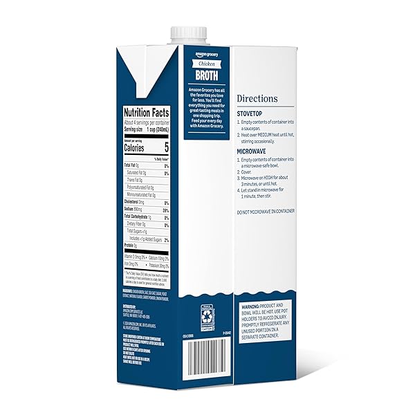 AMAZON GROCERY, CHICKEN BROTH, 32 OZ (PREVIOUSLY AMAZON FRESH, PACKAGING MAY VARY)