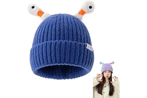 KAMATION Cute and Funny Knitted Hat, Cartoon Retractable Tentacles Parent-Child Hat Winter Glowing Little Monster Wool Hat