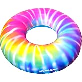 Swimline Pool Ring &ndash; Inflatable Lounge Float with Fun Design for Adults &amp; Teens &ndash; Durable Vinyl Ring for Pool, Lake, or Beach &ndash; Easy to Inflate and Store