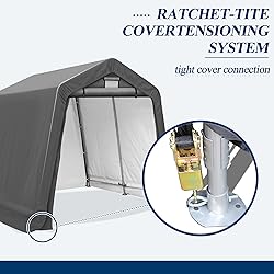 COVERONICS 8' x 8' Outdoor Storage Shed - Heavy