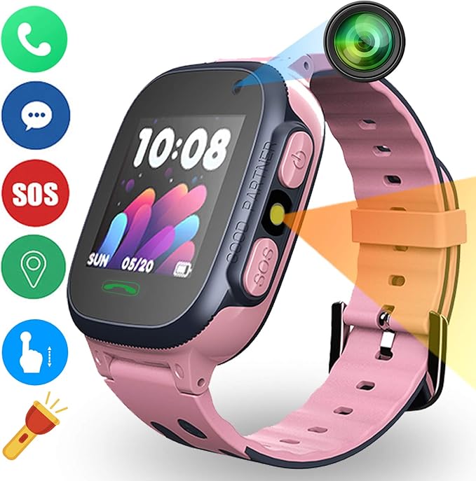 Kids Smart Watch Phone for Students, Boys Girls Touch Screen Smartwatch with LBS Tracker