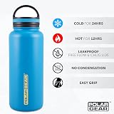 Polar Gear 1 Litre Vacuum Insulated Bottle Blue 12H Hot 24H Cold view 4