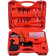 DAYUAN Automotive Hand Held Vacuum Pump Brake Fluid Bleeder Tester Set Vacuum Gauge Tool Kit with Adapters Case Metal Handle-