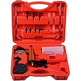 DAYUAN Automotive Hand Held Vacuum Pump Brake Fluid Bleeder Tester Set Vacuum Gauge Tool Kit with Adapters Case Metal Handle-