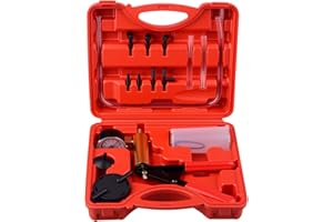 DAYUAN Automotive Hand Held Vacuum Pump Brake Fluid Bleeder Tester Set Vacuum Gauge Tool Kit with Adapters Case Metal Handle-