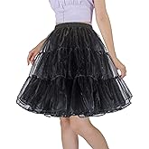 CHERRY LOVE Above Knee Tulle Ruffled Petticoat 50S Vintage Crinoline Underskirt Pleated Flared Skirt