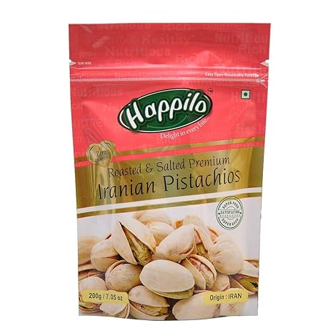 HappiloPremium Iranian Roasted and Salted Pistachios, 200g