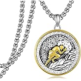 Tiaxiemo Sisyphus necklace 925 Sterling Silver Greek Necklace Greek Mythology Jewelry Gift for Men