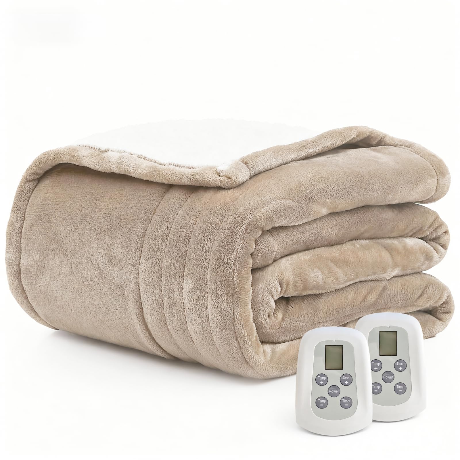 Photo 1 of Heated Blanket Electric Blanket Queen Size 84"x90" Fast Heating Electric Blanket with Dual Control 10 Heat Levels & 10 Hours Auto-Off Overheat Protection Cozy Soft Flannel Heated Throw Blanket