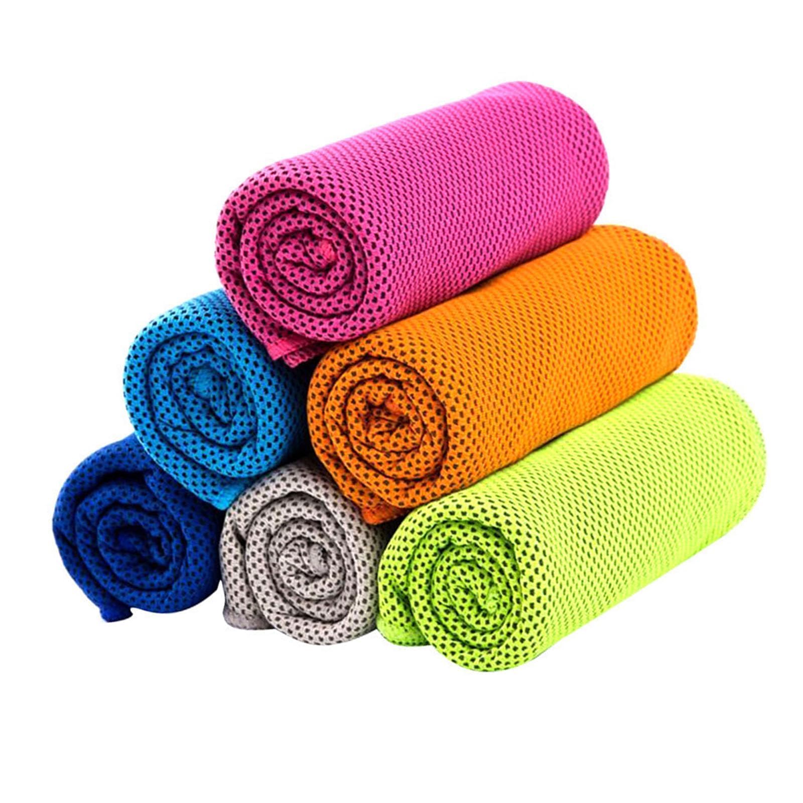 QXCFTW Cooling Towel - Cooling Towels for Instant Relief - 6 Pack Sweat Towel, Gym Towel - Quick Dry Ice Towel for Sports, Workout, Hot Weather, Neck Cooling Scarf