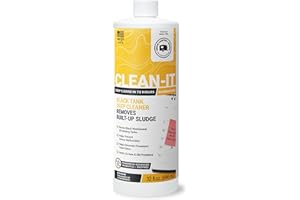 Unique Clean-It RV Black Tank Deep Cleaner Liquid - Effectively Resets Dirty RV Black Tanks - Eliminates Odors and Waste (32 oz) Packaging May Vary