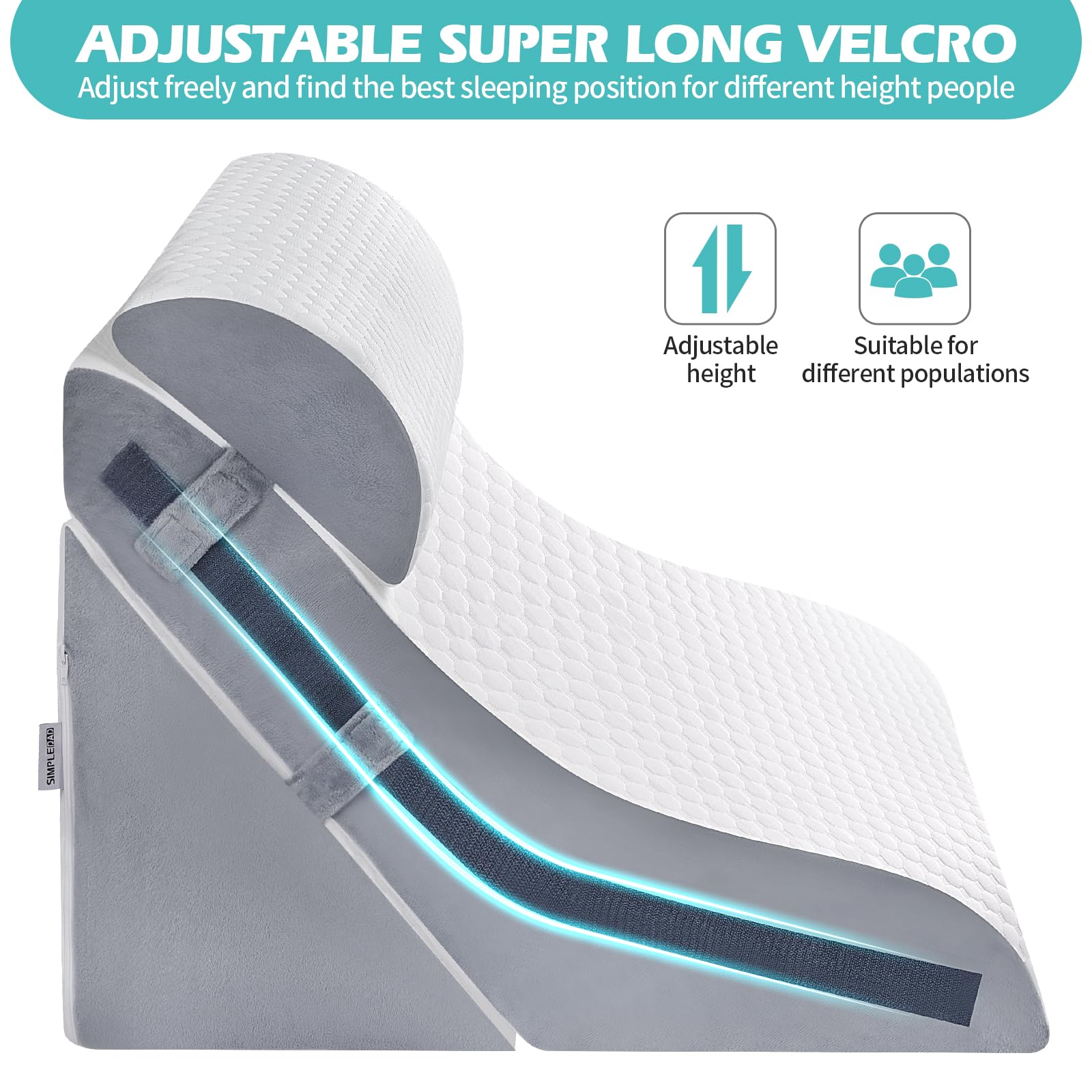 Wedge Pillow for Sleeping, Orthopedic Bed Wedge Pillow Set, 15-in-1 Adjustable Memory Foam Wedge Pillow Post Surgery, 9 &16 & 20 inches Height 3-in-1 Incline Pillows Wedges for Back Pain/Acid Reflux