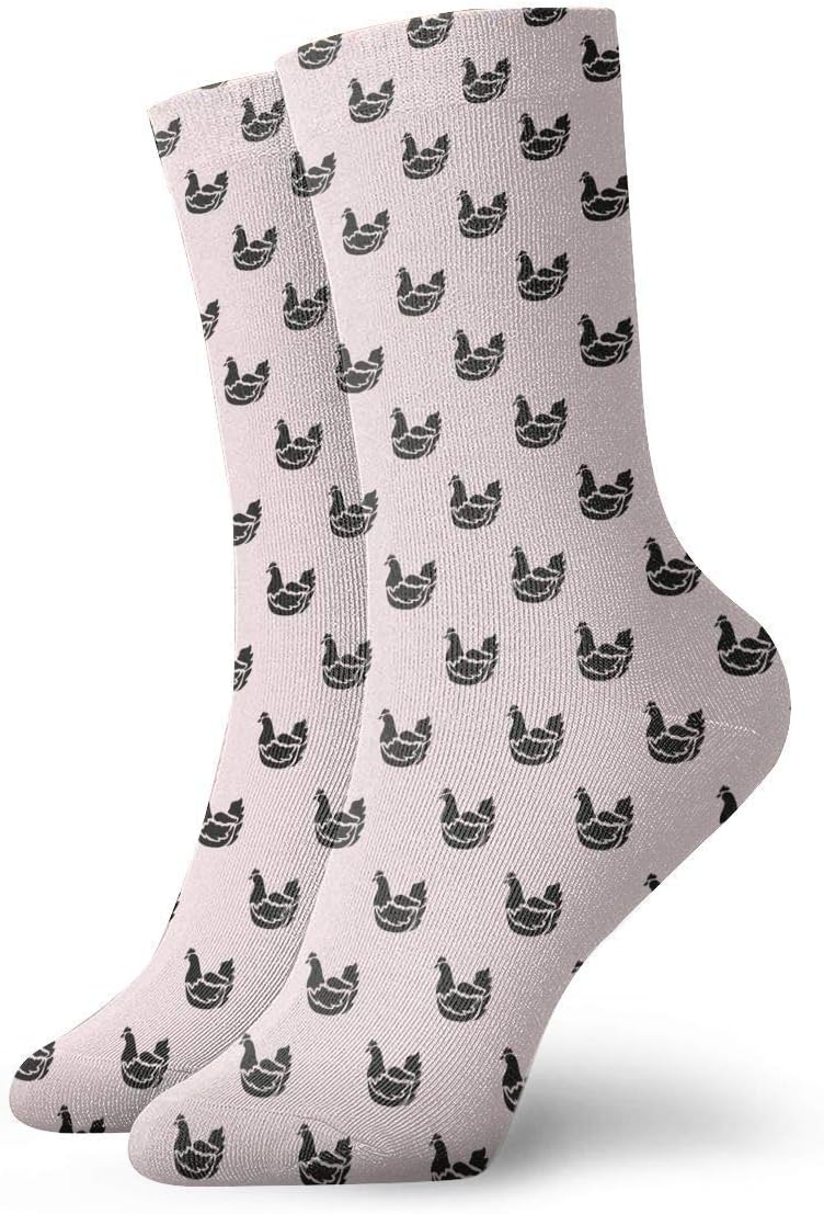 Drempad Black Chicken Pattern Women & Men Socks Soccer Sock Sport Tube Stockings Length 11.8Inch