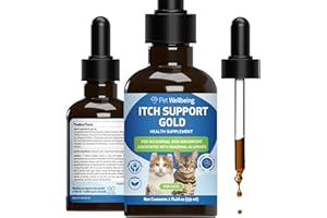 Pet Wellbeing Itch Support Gold for Cats - Occasional Itching, Scratching, and Hot Spots, Environmental and Seasonal Allergie