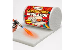 DOTUHAO Ceramic Fiber Insulation, 24" x12"x1" Thick Fireproof Insulation Blanket, 2300F High Temperature Insulations for Wood