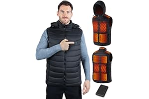 ZEUSFIRE Heated Vest for Men with Rechargeable Pack Included, Waterproof Electric Warming Mens Heated Vests with Hood