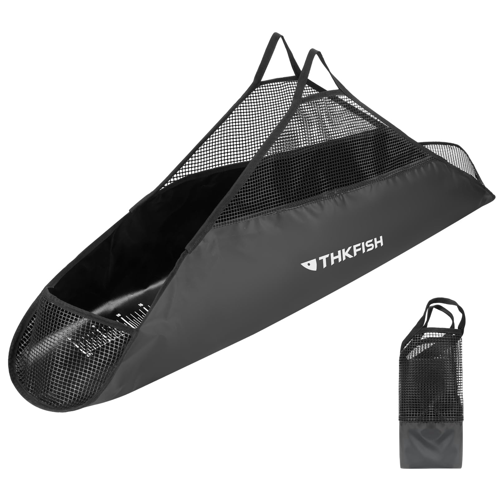 Photo 1 of THKFISH Fishing Tournament Weigh in Fish Bag, Fish Weigh Bags Folding Weigh Sling Fish bag Bass Weigh in Bag with Fish Ruler Tournament Fish Bags,47x10.5inch Heavy Duty Fish Transport Bag, Black
