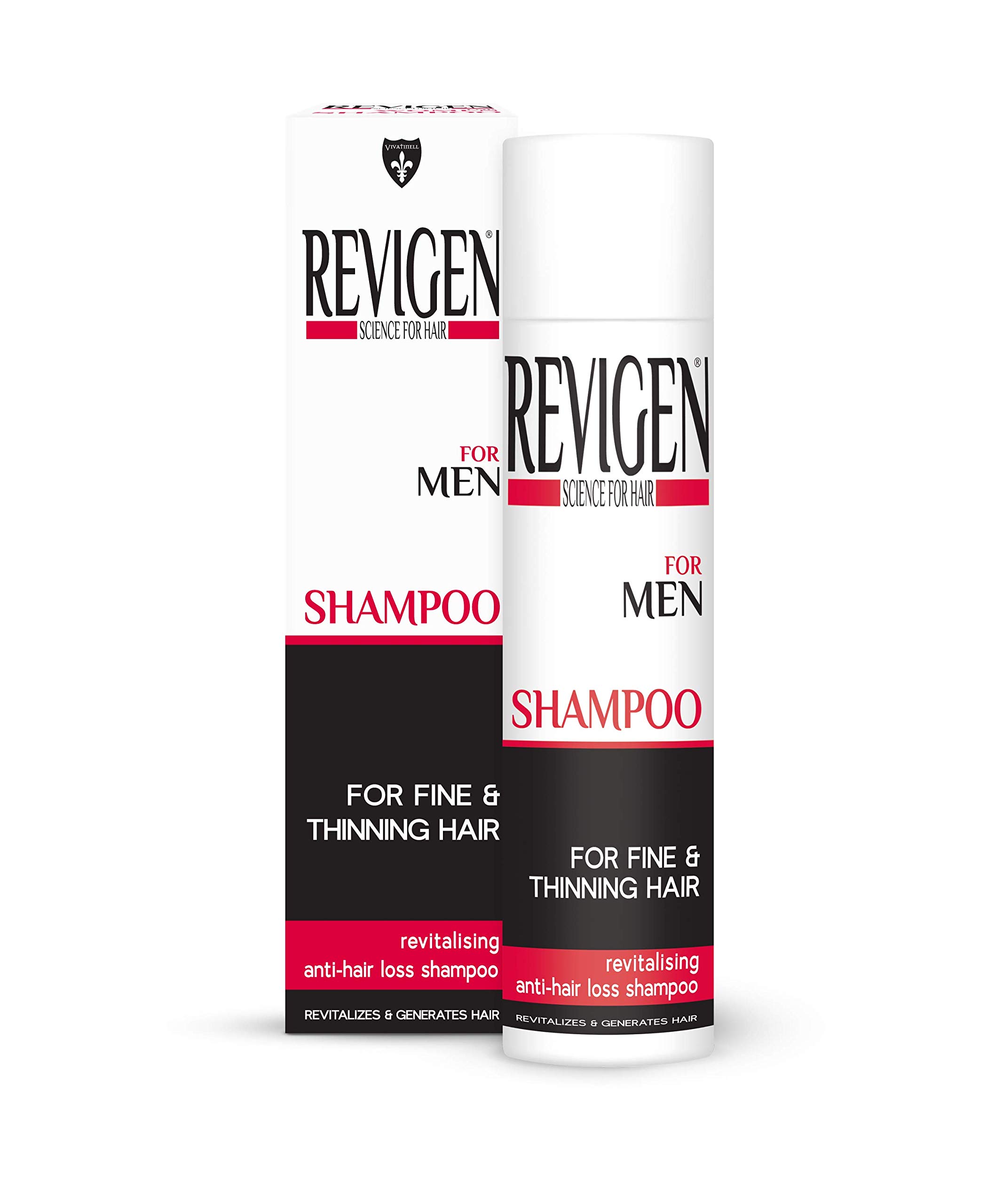 Revigen Shampoo for Men, Revitalizing anti-hair loss shampoo for fine and thinning hair, 250 mL