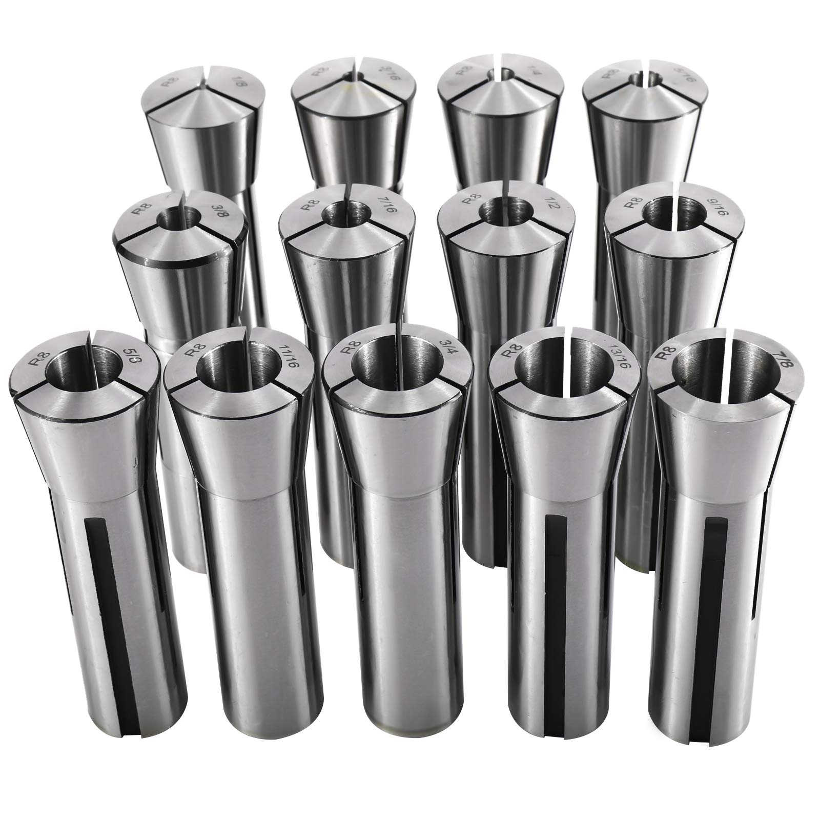 KUNTEC 13 Piece Precision R8 Collet Set Mill
