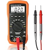 Digital Multimeter, Crenova MS8233D Auto-Ranging Digital Multimeters Electronic Measuring Instrument AC Voltage Detector Portable Amp / Ohm / Volt Test Meter Multi Tester w/ Diode and Continuity Test Scanners Home Use Electronic DIY Hand Tools with Backlight LCD Display, Orange