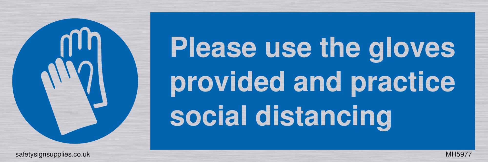 Viking Signs Please use the gloves provided and practice social distancing sign - Vinyl Silver sticker