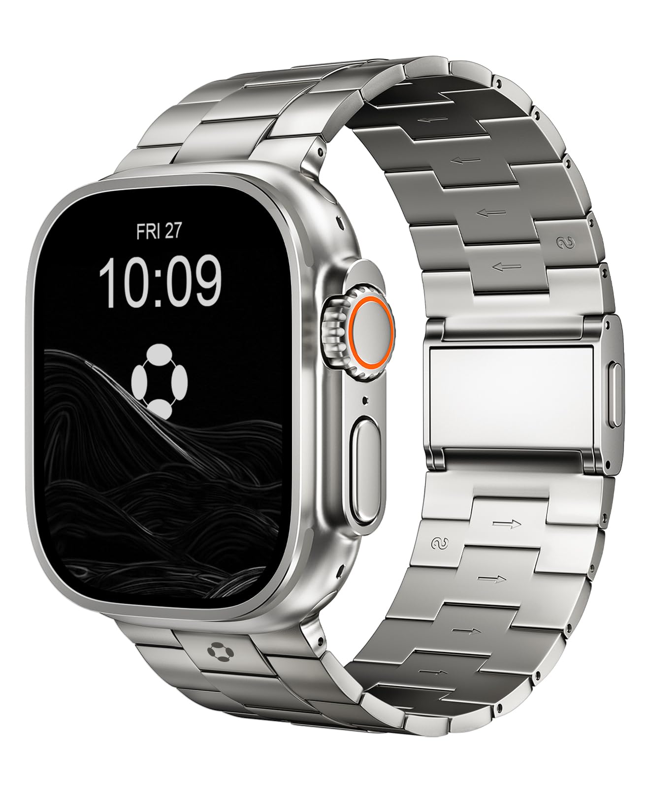 Photo 1 of FiNESTONE Titanium Band for Apple Watch ULTRA & ULTRA 2 & ULTRA 3 - Adjustable Apple Watch ULTRA Band 49mm - Magnetic Clasp and DLC Coating - Pure-Titanium Lightweight