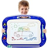 Magnetic Drawing Board,Large Doodle Board Toddler Toys for Girls Boys 3 4 5 6 7 Year Old Kids Gift Etch A Colorful Sketch Magnet Erasable Pad (Blue)