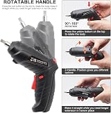 MYMULIKE 48 in 1 Cordless Electric Screwdriver Drill 90 Deg Rotated LED Light view 4