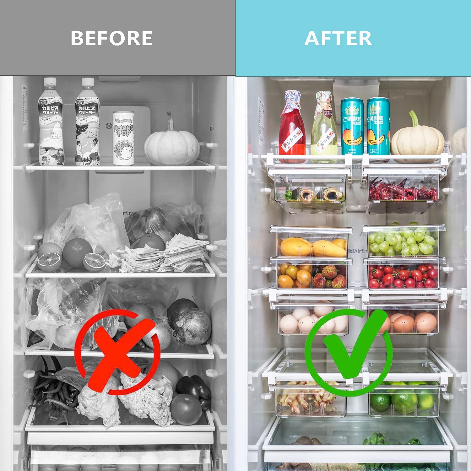 Fridge Egg Drawer Organizer Holder Trays for Refrigerator Egg Container (1 Pack)