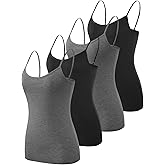 Vislivin Women's Basic Solid Camisole Adjustable Spaghetti Strap Tank Top