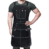 FIGHTECH Shop Apron - Heavy Duty Wood Working Apron for Men with Tool Pockets for Woodworkers Blacksmiths Carpenters M-XXL