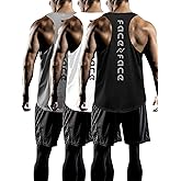 Tank Tops Men Y-Back Muscle 3 Pack Dry Fit Sleeveless Workout Tank Tops for Men Mesh Material Running Gym